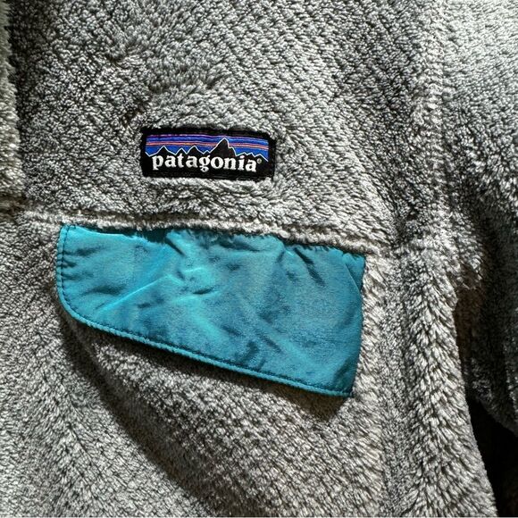 Patagonia Re-tool Snap T Pullover Fleece Gray Turquoise Small - Picture 11 of 11